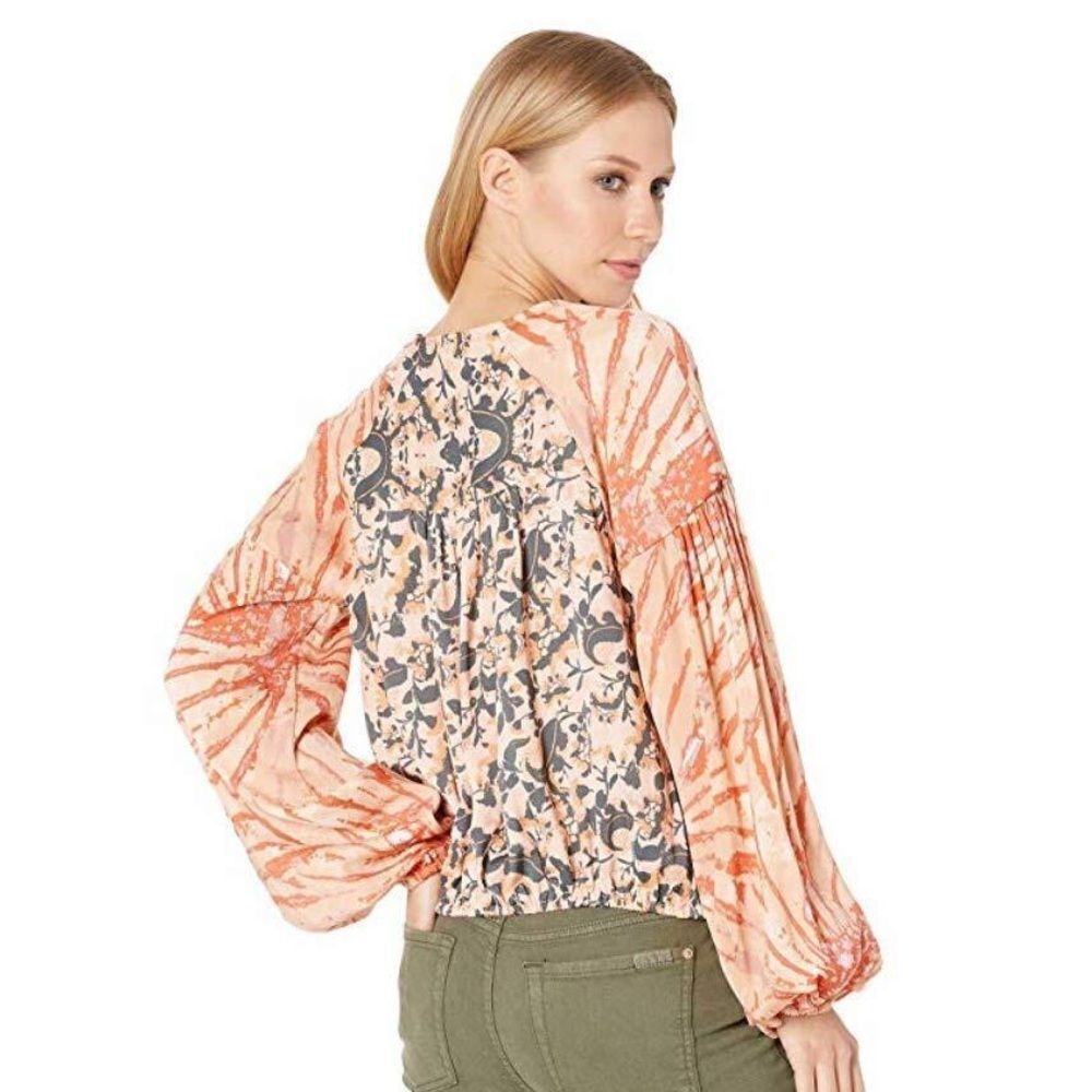 Free People Cruisin Together Printed Neutral Combo Boho Top Size XS